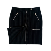 Bebe Pinstriped Double Zip Skirt (M)