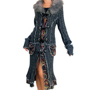 Intricate Furry Knit Duster (S/M)