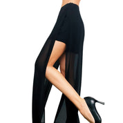 Sheer Paneled Maxi Skort (XS)