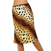 Silk Animal Print Skirt (S/M)
