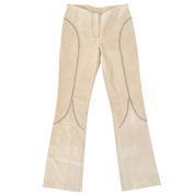 Vintage Stitched Khaki Suede Pants (S)