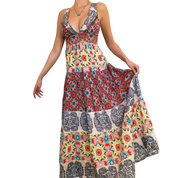 Vintage Tiered Floral Maxi Dress (M)