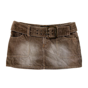 Faded Khaki Corduroy Mini Skirt (M)