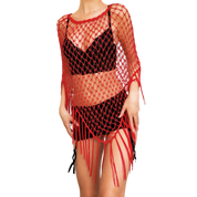 Cherry Red Versatile Poncho (One Size)