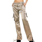 Early 2000s Satin Cargo Pants (S)