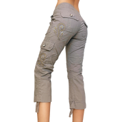 Embellished Taupe Capris (S)