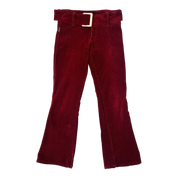 Deep Red Belted Corduroy Pants (M)