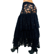 Risqué Tiered Lace Maxi Skirt (S/M)