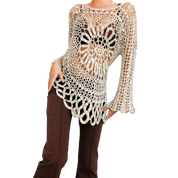 Beige Crochet Layering Top (L)