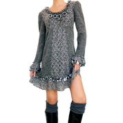 Gray Knit Babydoll Dress (S/M)