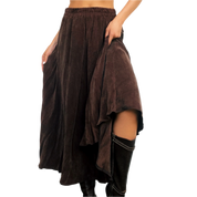 Vintage Flowy Brown Midi Skirt (S)