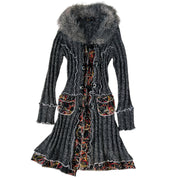 Intricate Furry Knit Duster (S/M)