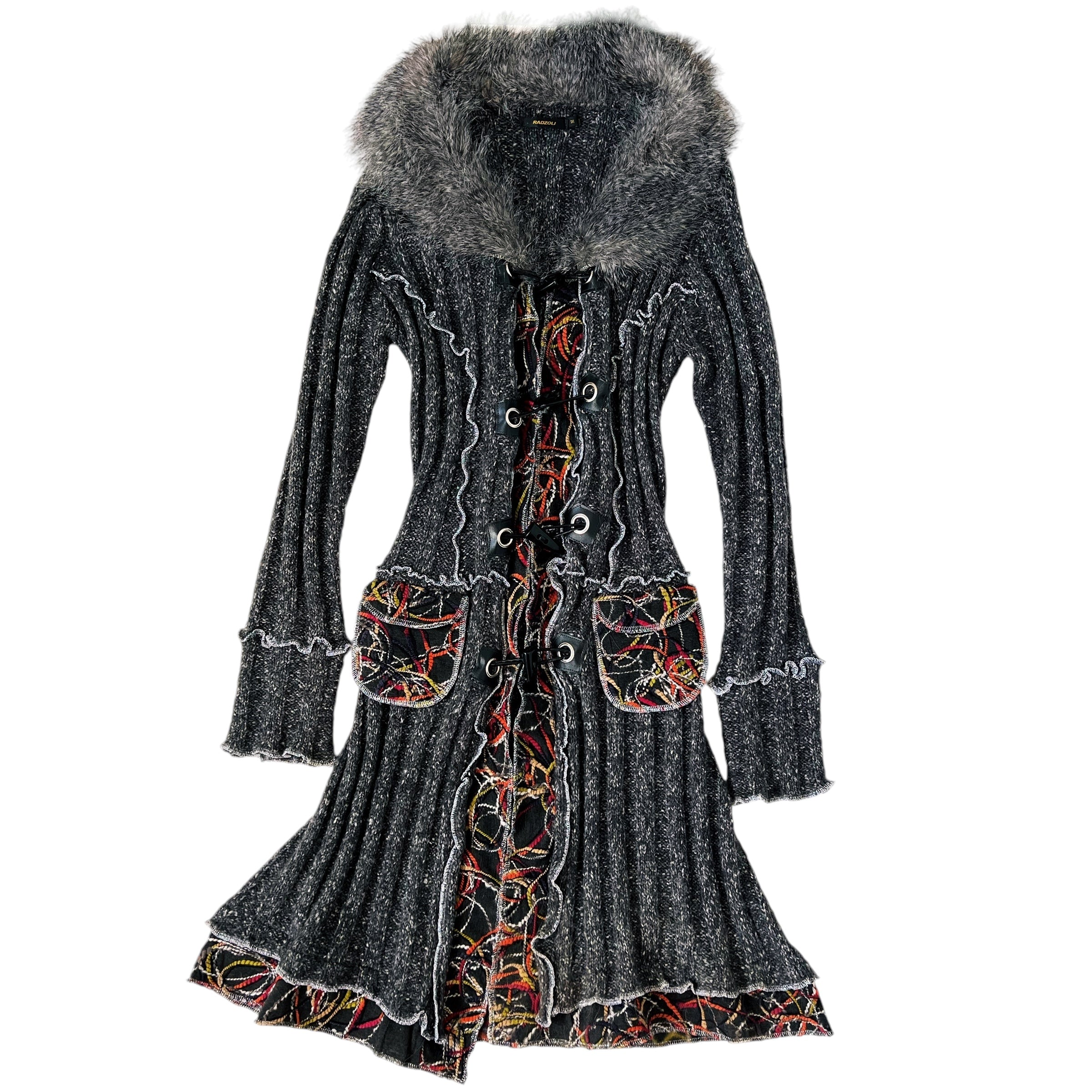 Intricate Furry Knit Duster (S/M)