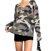 Cashmere Blend Camo Sweater (M/L)
