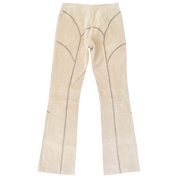 Vintage Stitched Khaki Suede Pants (S)