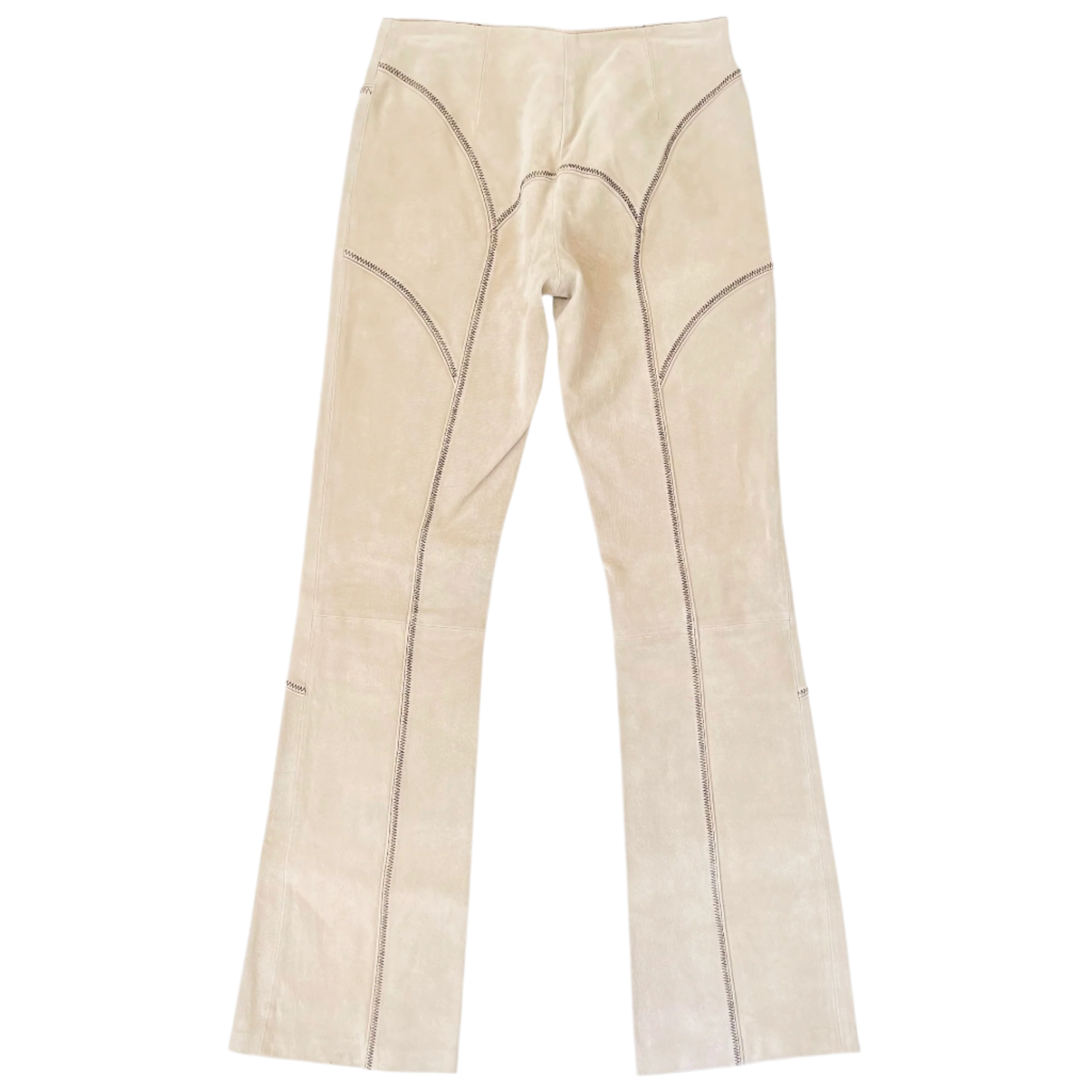 Vintage Stitched Khaki Suede Pants (S)