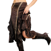 90s Brown Boho Midi Skirt (S)