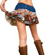 Flirty Patchwork Mini Skirt (XS)