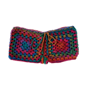 Boho Rainbow Crochet Shorts (XS/S)