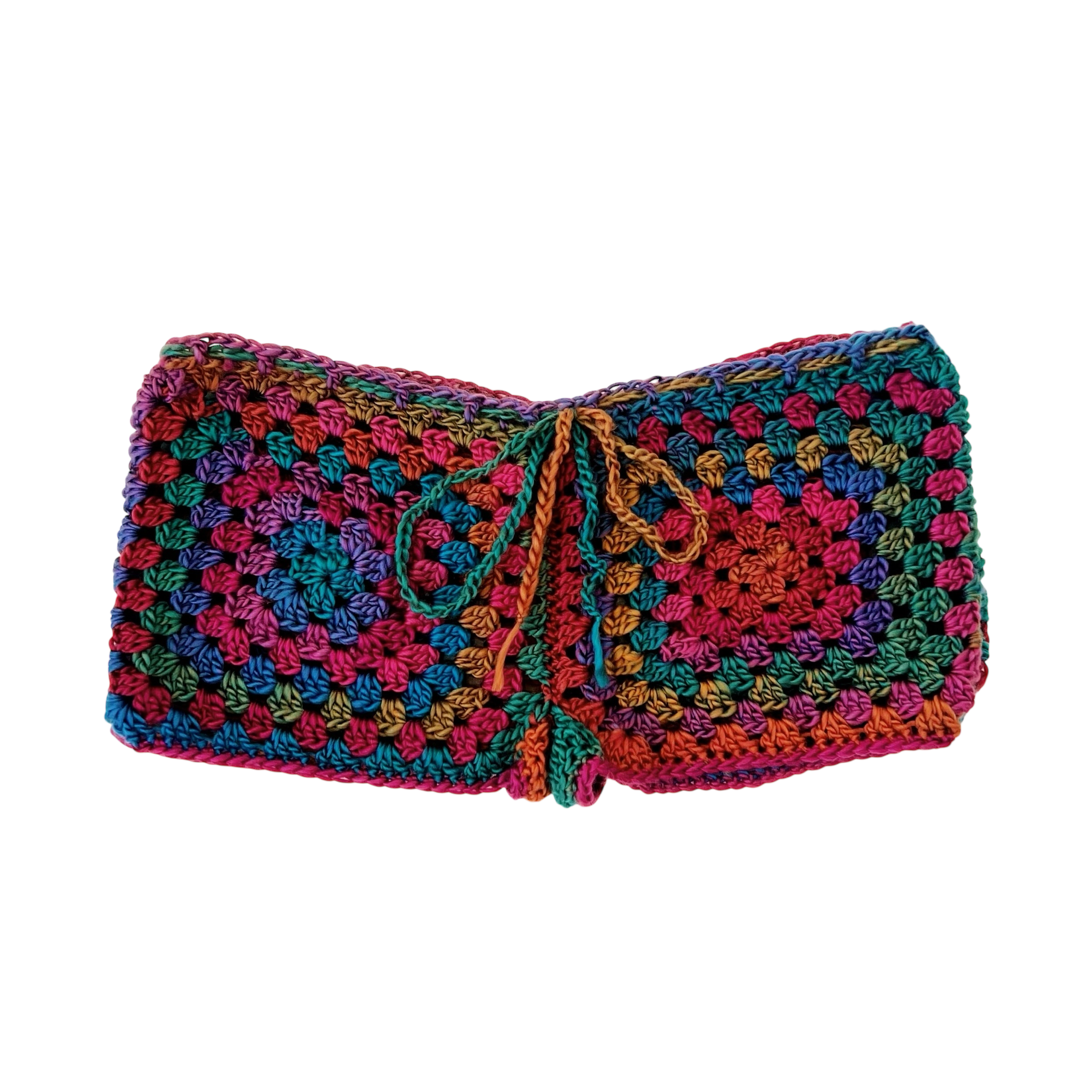 Boho Rainbow Crochet Shorts (XS/S)