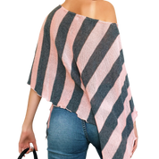 90s Striped Knit Poncho Top (One Size)