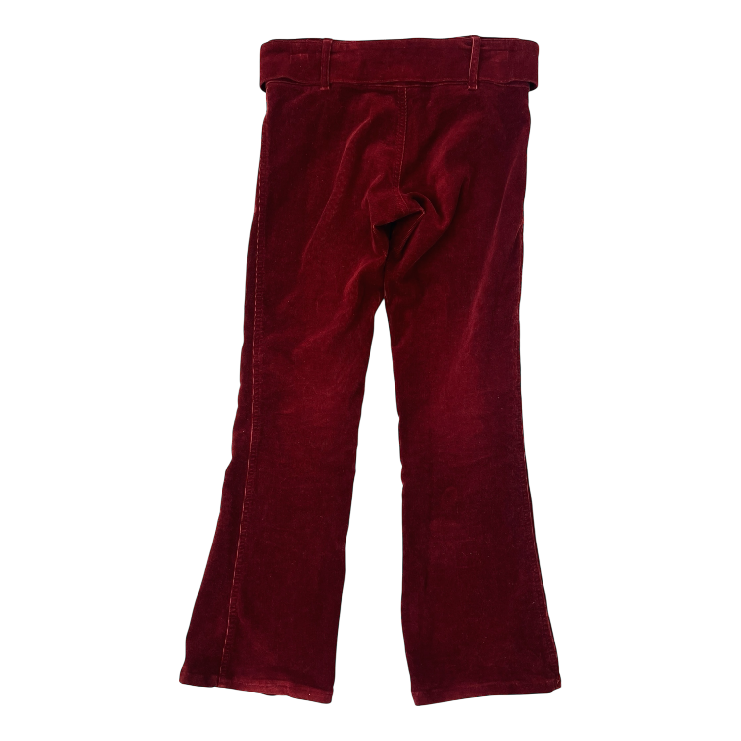Deep Red Belted Corduroy Pants (M)