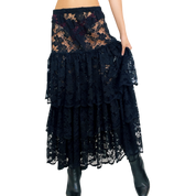 Risqué Tiered Lace Maxi Skirt (S/M)