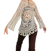 Beige Crochet Layering Top (L)