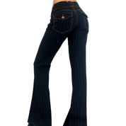 Black Pinstriped Slacks (S)