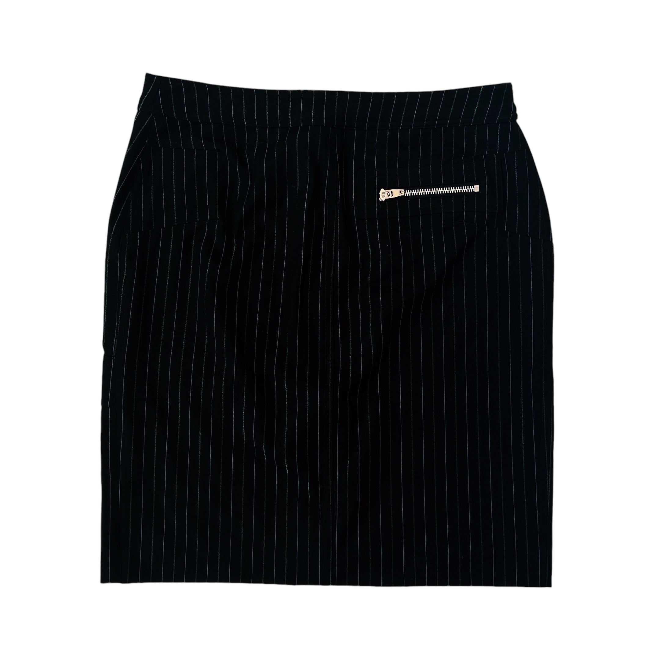Bebe Pinstriped Double Zip Skirt (M)
