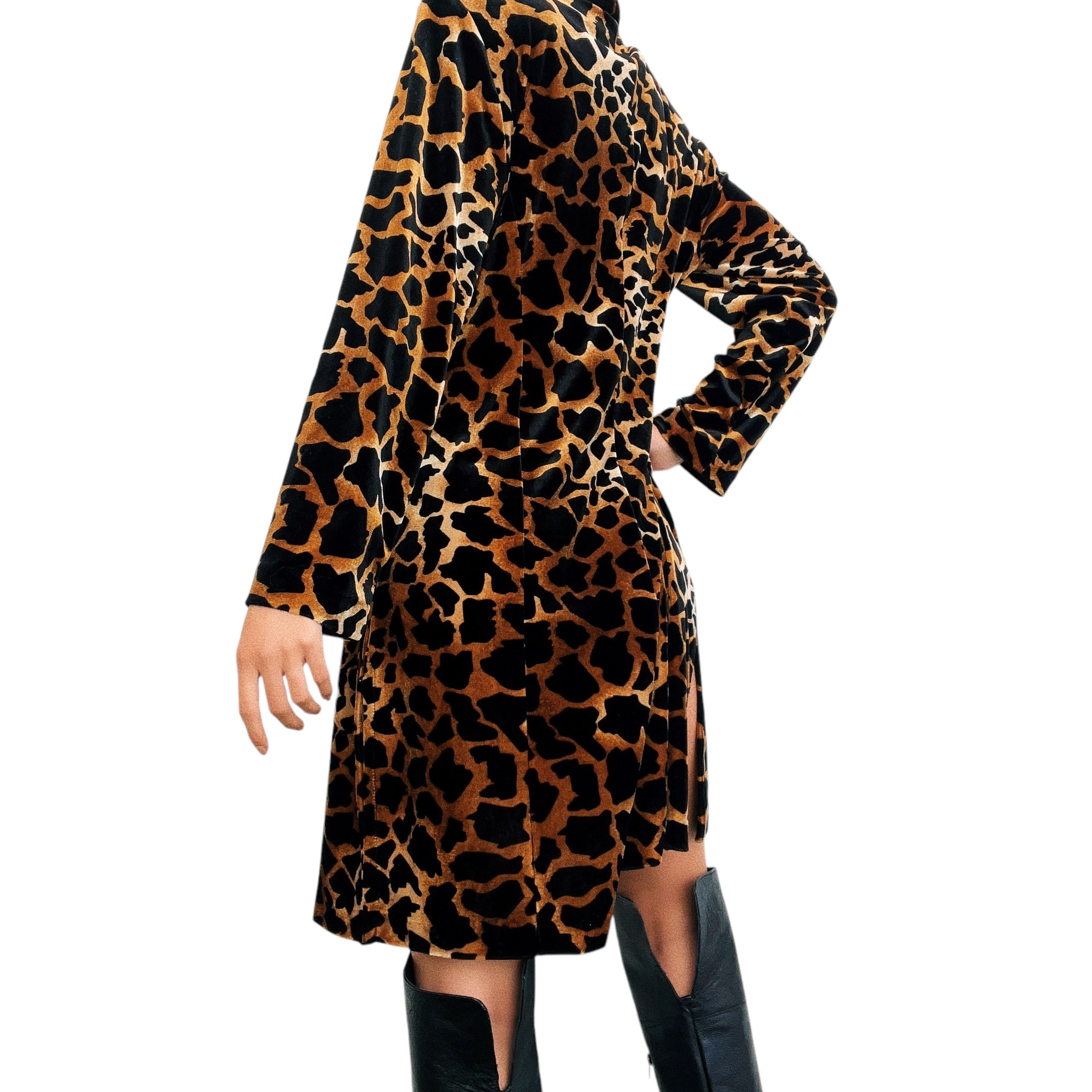 90s Velvet Animal Print Duster (S/M)