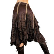 90s Brown Boho Midi Skirt (S)