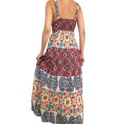 Vintage Tiered Floral Maxi Dress (M)