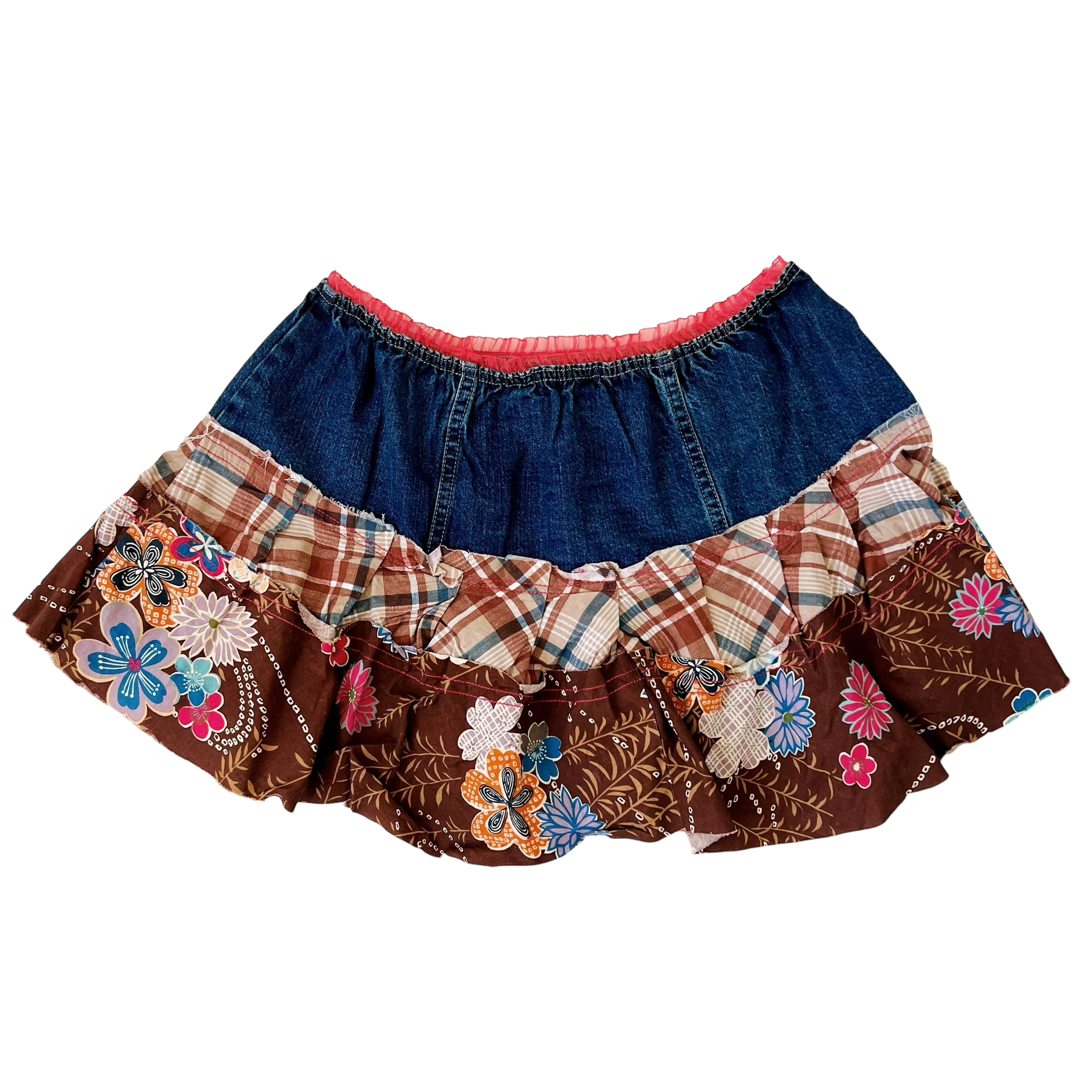 Flirty Patchwork Mini Skirt (XS)