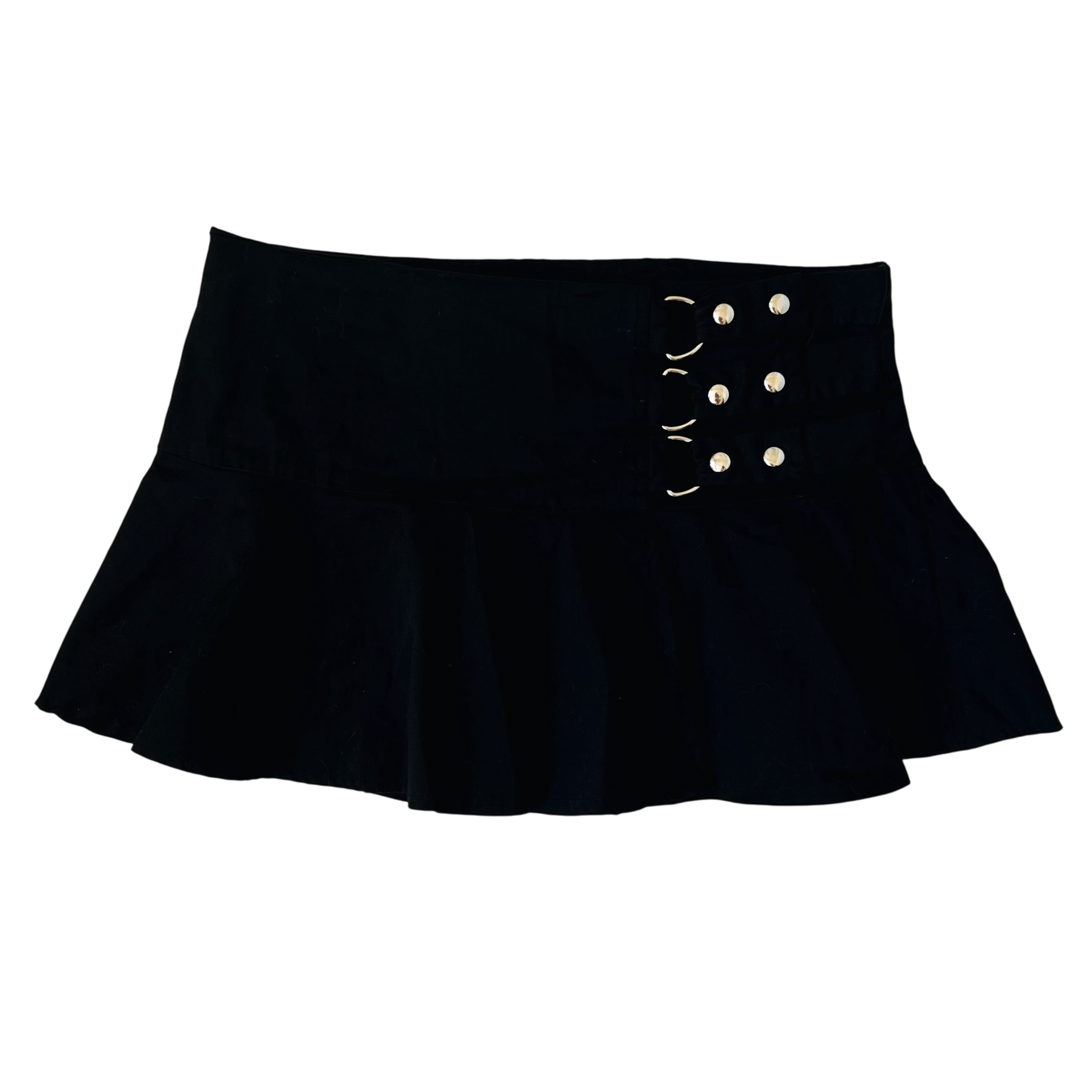 90s Mini Black Wrap Skirt (S/M)