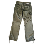 Satin Cargo Style Pants (S)