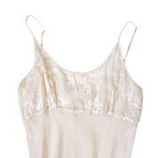 Vintage Creamy Silk Maxi Slip Dress (M)