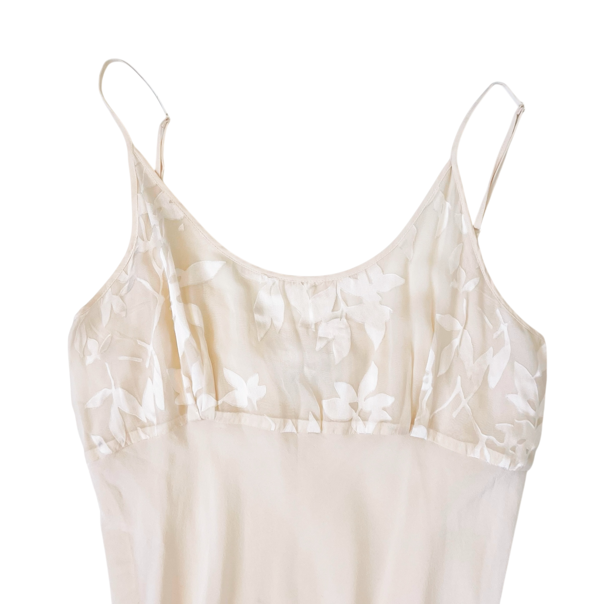 Vintage Creamy Silk Maxi Slip Dress (M)