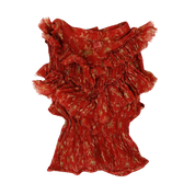 Designer Sheer Silk Ruffle Top (XS/S)