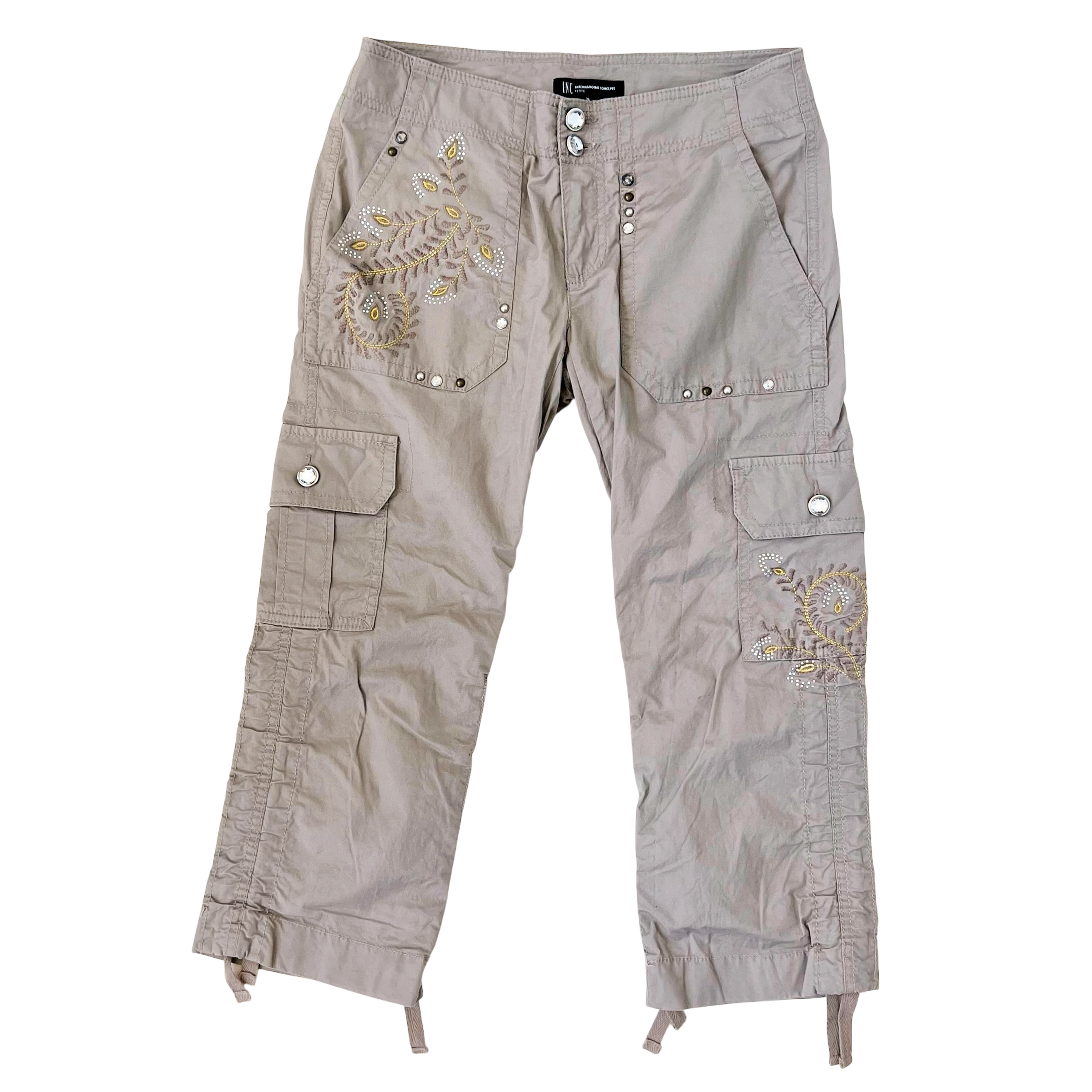 Embellished Taupe Capris (S)