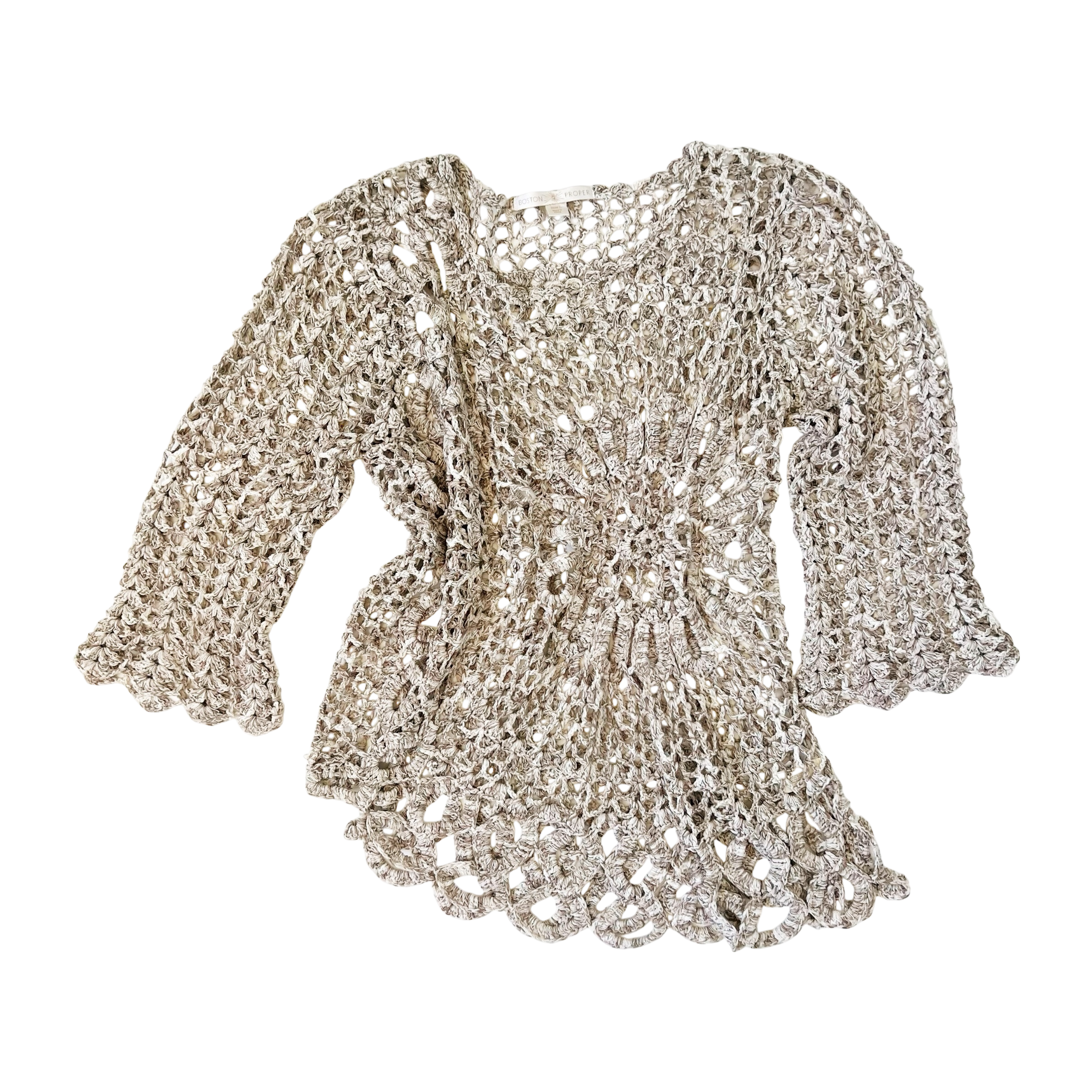 Beige Crochet Layering Top (L)