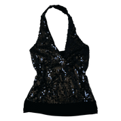 Black Sequin Halter Top (S/M)