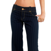 Black Pinstriped Slacks (S)