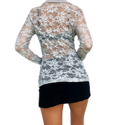 Anne Fontaine Lacy Gray Blouse (M)