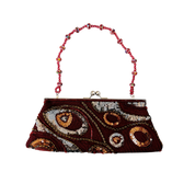 Burgundy Beaded Purse