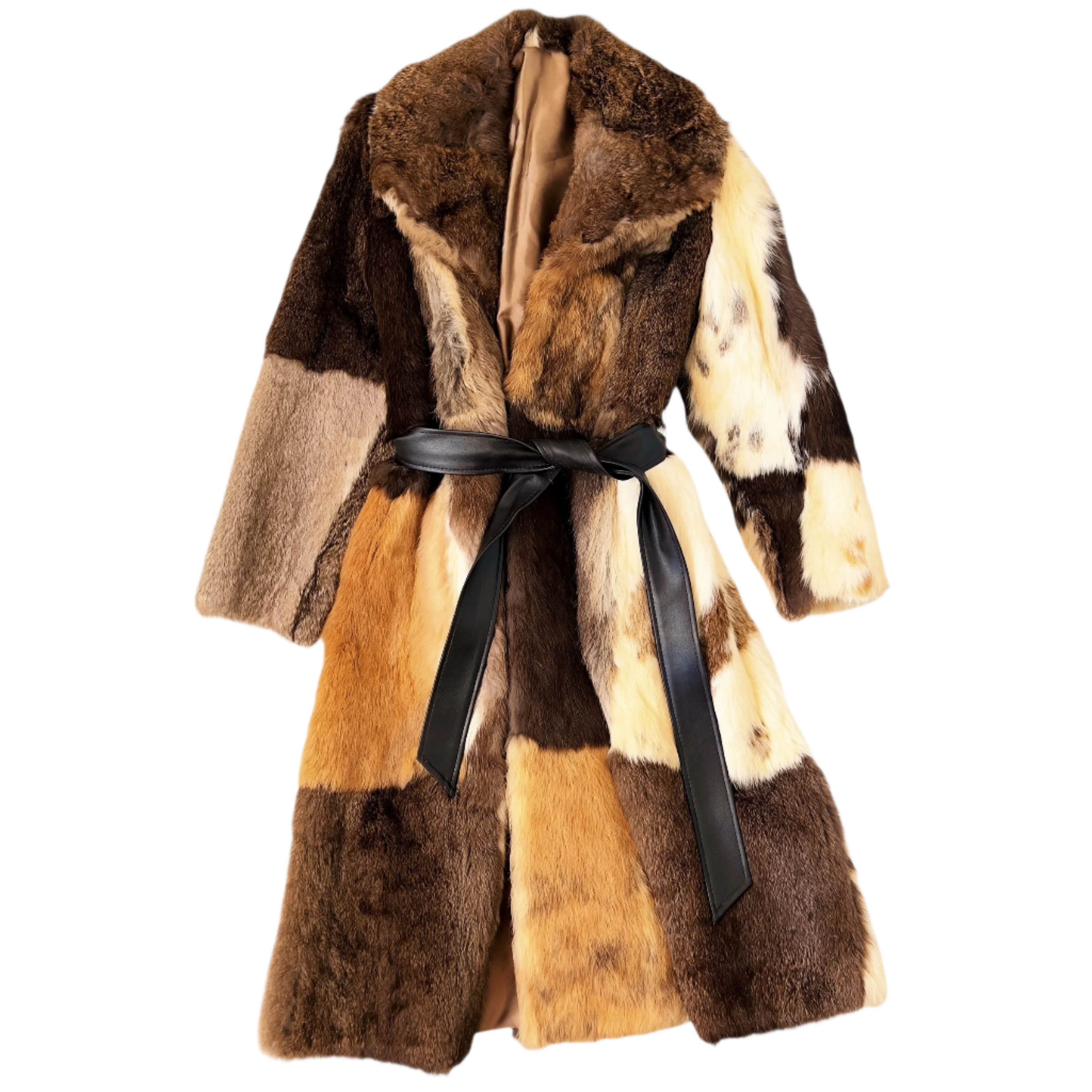 Long Patchwork Rabbit Fur Coat (M) – Holy Thrift