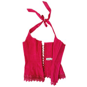 Frederick's Hot Pink Halter Corset (M)
