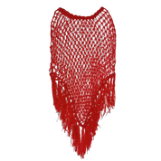 Cherry Red Versatile Poncho (One Size)