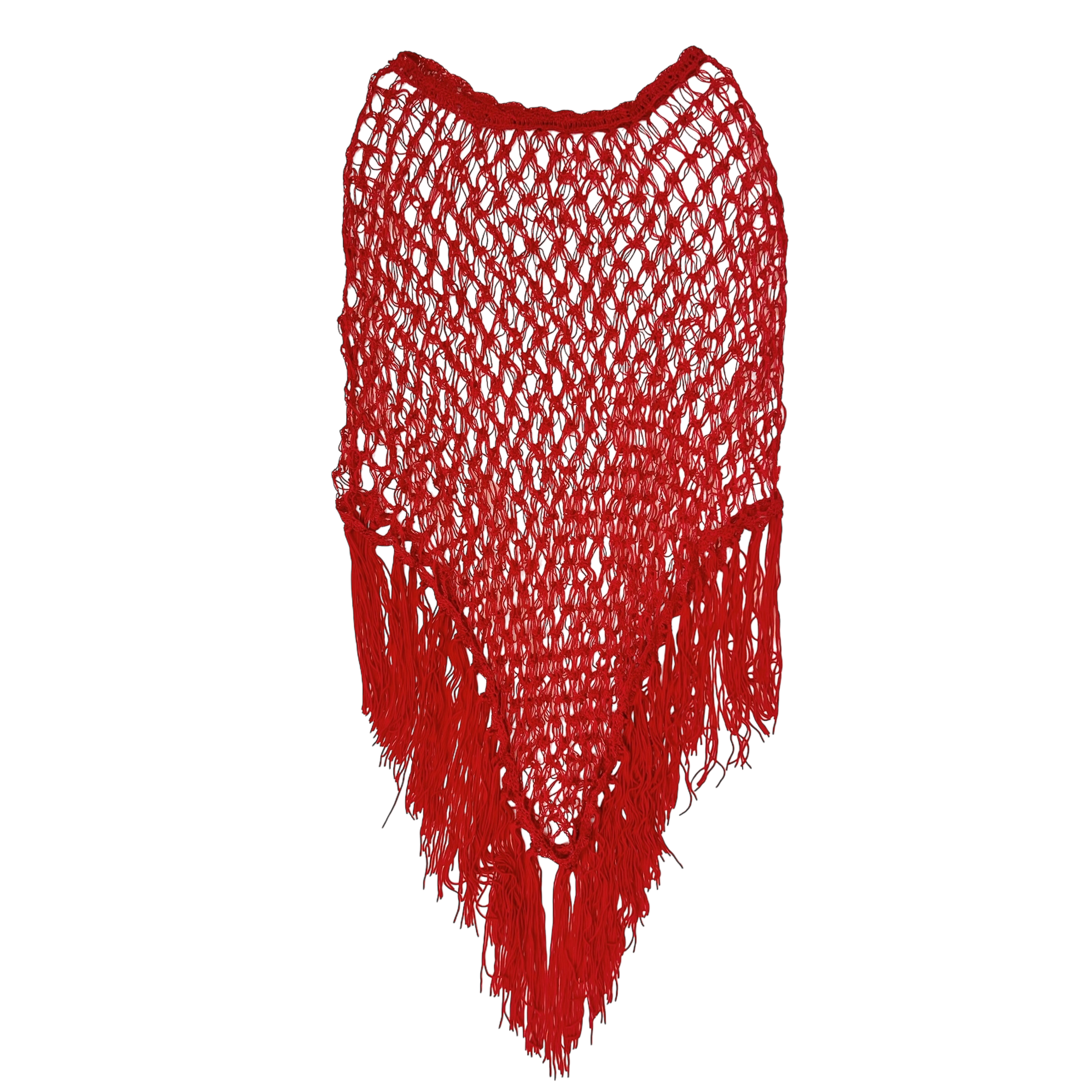 Cherry Red Versatile Poncho (One Size)