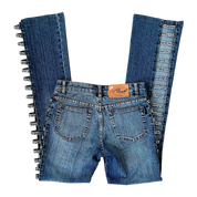 Early 2000s Rhinestone Cutout Jeans (XS)